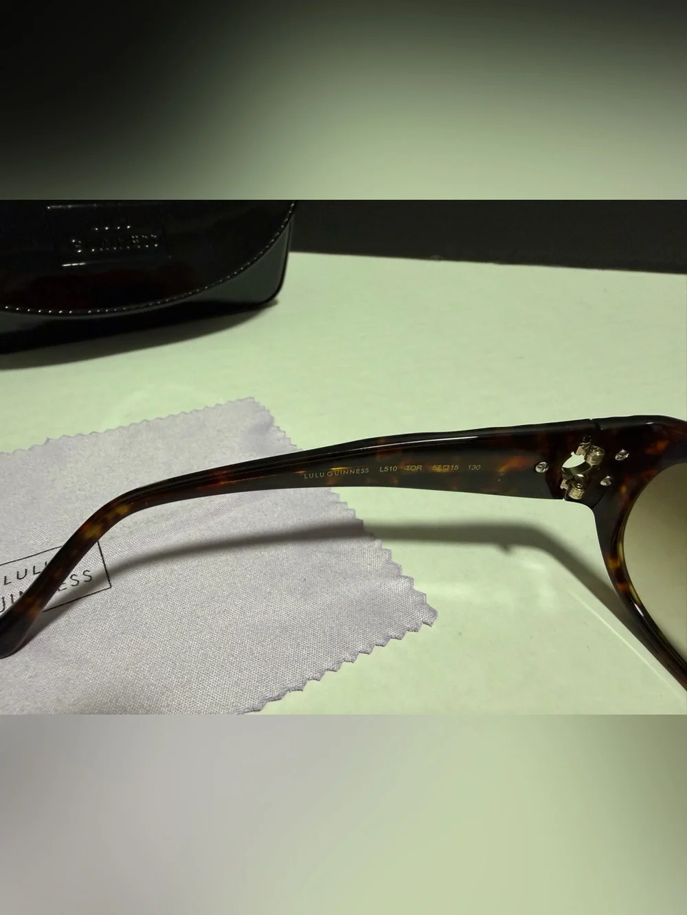 LuluGuinness Women's Tortoiseshell Cat-Eye Sunglasses with Brown Gradient Lenses